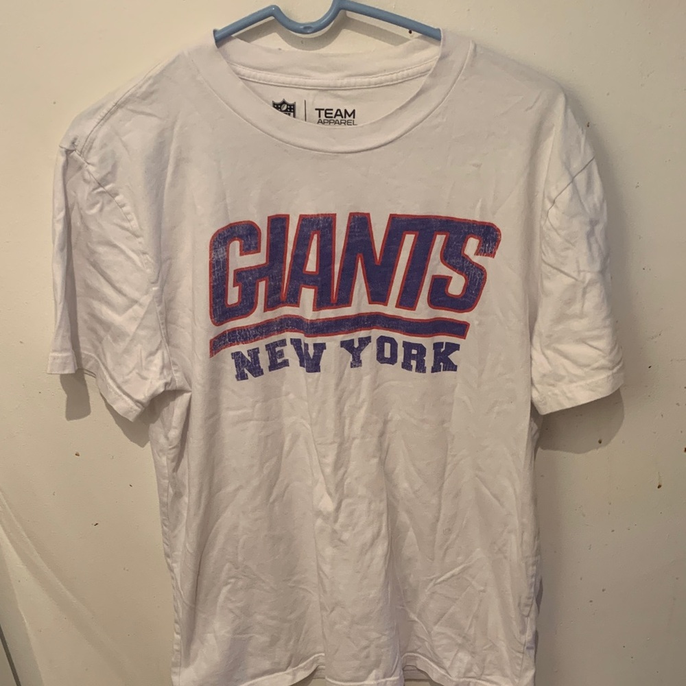 Official New York Giants white NFL Team Apparel 100% Cotton T-Shirt SZ M Relaxed
